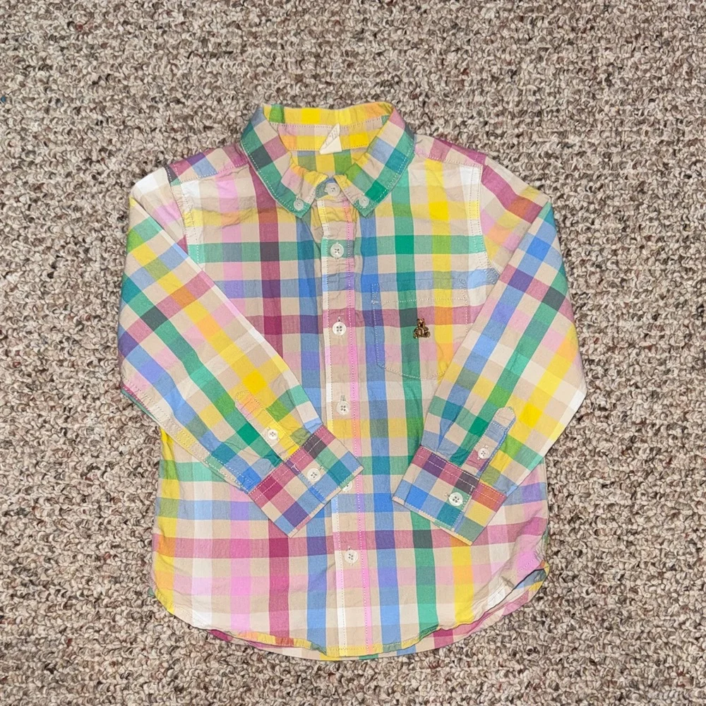 GAP Kids Colorful Plaid Kids Shirt- 4T